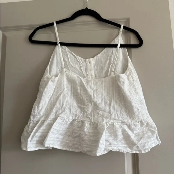 Miss Me White Buttoned Peplum Camisole - Picture 3 of 4